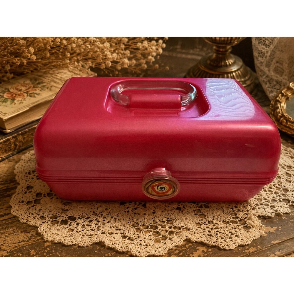 Vintage Caboodles 2622 Pink Makeup Case Cosmetic Organizer Made In USA Retro